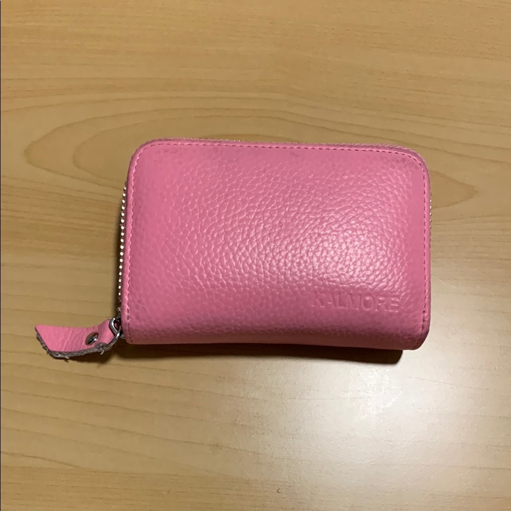 Pink Leather Zip Around Wallet, in great condition!